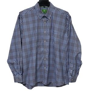 Forsyth of Canada Button Down Shirt Mens 2XL Blue White Gingham Non‎ Iron